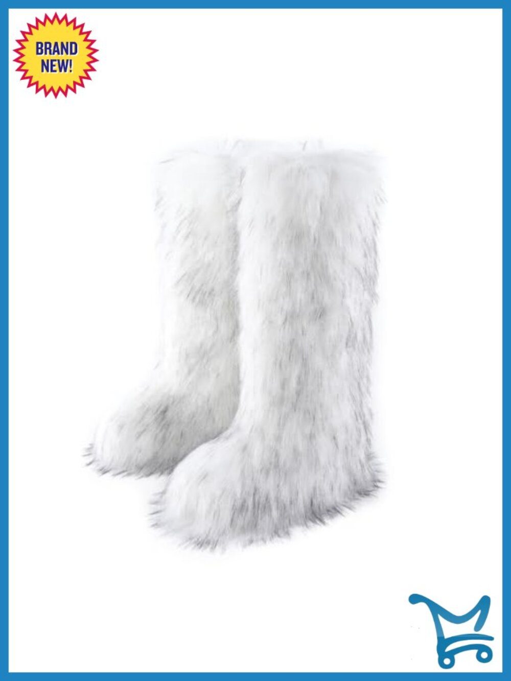 Faux Fur Knee-High Snow Boots Fuzzy Winter Fluffy Flat Shoes